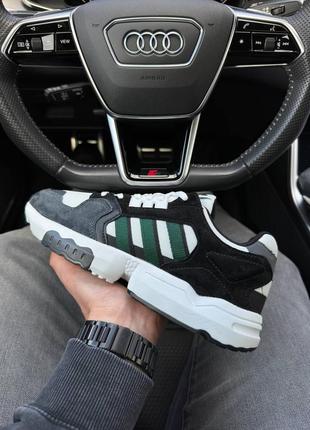 Мужские кроссовки adidas originals zx torsion white green3 фото