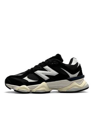 Мужские красовки new balance 9060 black white3 фото