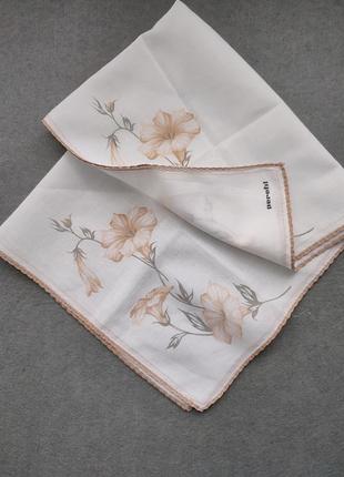 Вінтажна батистова носова хустка, хустинка з  квітами perofil1 фото