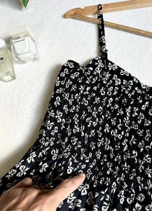 Черный сарафан в бантиках, черное платье на бретельках, мини сарафан, мини платье хлопок3 фото