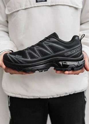 Мужские весенние спортивные кроссовки в стиле salomon xt 6 black саломон черные10 фото