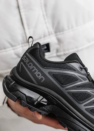 Мужские весенние спортивные кроссовки в стиле salomon xt 6 black саломон черные4 фото