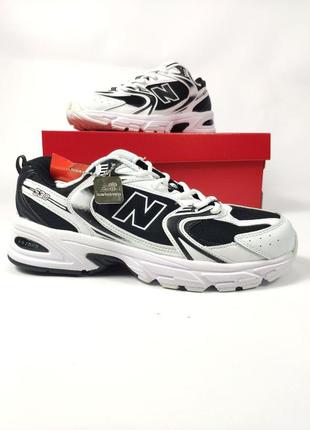 Кросівки чоловічі new balance 530 (біло-чорні)