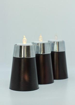 Дерев'яні свічники зі свічками «сангай»1 фото