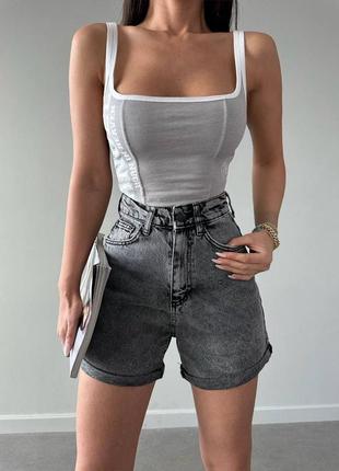 Жіночі джинсові сірі шорти1 фото