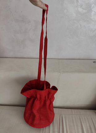Ексклюзивна 😍 летняя красная сумка мешочек1 фото