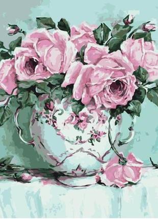 Картина по номерам розовая свежесть. цветы 40*50 см art craft 10618-ac