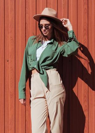 Рубашка свободного кроя из легкой блузочной ткани