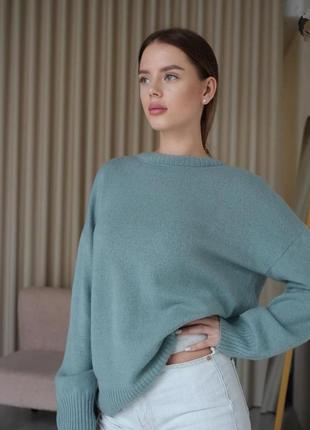 Оверсайз оверсайз пуловер джемпер/ светер оливкового цвета/ свитер1 фото