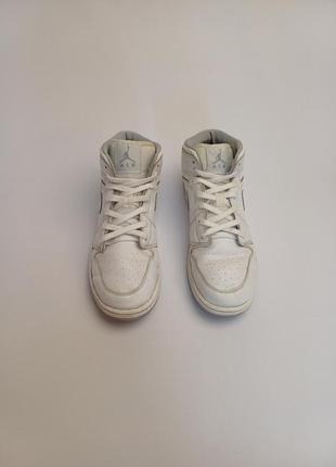 Nike air jordan white high 1, кроссовки белые высокие2 фото