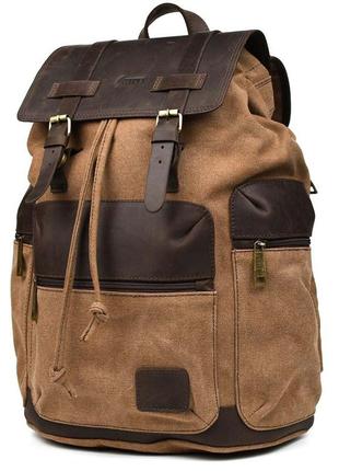 Канвас рюкзак-мішок tarwa rcc-0010-4lx зі шкірою крейзі хорс4 фото