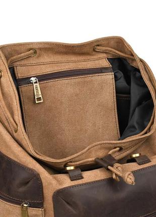 Канвас рюкзак-мішок tarwa rcc-0010-4lx зі шкірою крейзі хорс7 фото