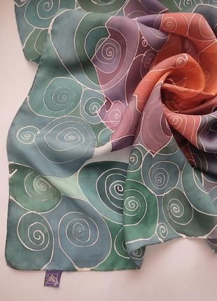 Шелковый платок ideen in stoff 100% шелк батик, шов роуль