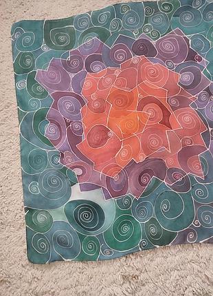 Шелковый платок ideen in stoff 100% шелк батик, шов роуль