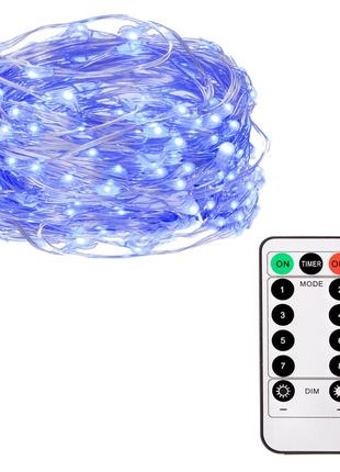 Гирлянда на батарейках springos 9.9 м 100 led pilot cl0103 blue