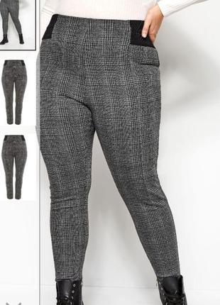 Мегаклассные трендовые брюки леггинсы принт клетка m&s
