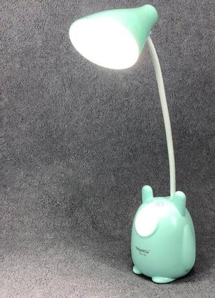 Настольная лампа taigexin led tgx 792, настольная лампа на гибкой ножке, лампа сенсорная. цвет: зеленый2 фото