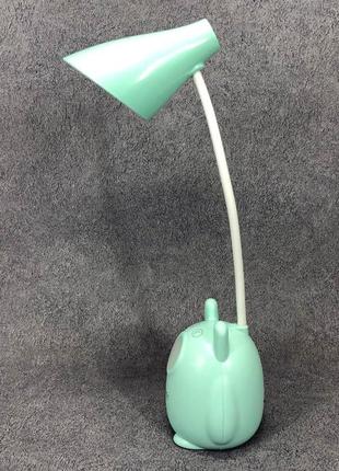 Настольная лампа taigexin led tgx 792, настольная лампа на гибкой ножке, лампа сенсорная. цвет: зеленый10 фото