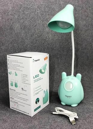 Настольная лампа taigexin led tgx 792, настольная лампа на гибкой ножке, лампа сенсорная. цвет: зеленый6 фото