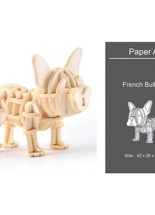 3d модель для сборки paper art французский бульдог