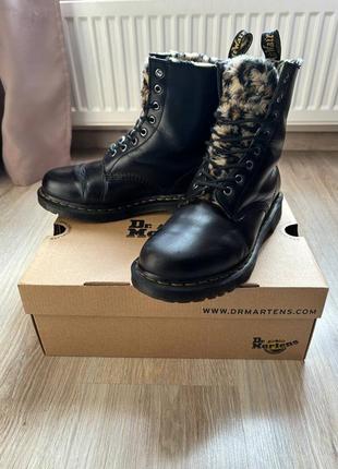 Зимние леопардовые dr. martens serena на меху1 фото