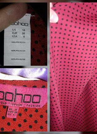 Boohoo легенькое платье на запах в горошек3 фото