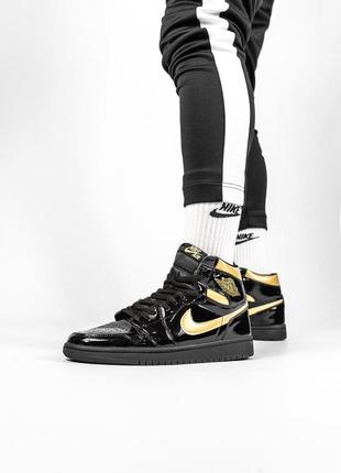 Мужские кроссовки nike air jordan retro black/gold