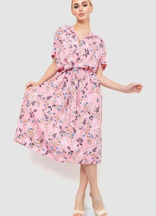 Сукня з квітковим принтом, колір рожевий, 230r006-22