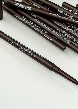 Олівець для очей huda beauty creamy kohl longwear eye pencil (very brown)