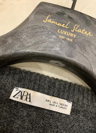 Мягкий теплый свитер джемпер zara серый женский2 фото