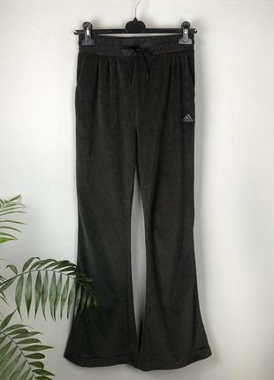 Оригинальные брюки adidas hyperglam rib velour flared leg pants размер s