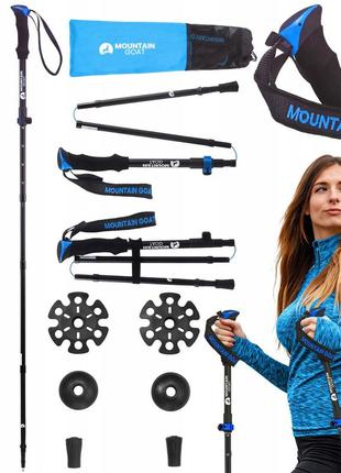 Треккинговые палки mountain goat pro+ 43-130 см mg0007 black/blue