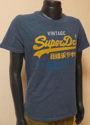 Стильная футболка синего цвета с ярким принтом superdry, 💯 оригинал, молниеносная отправка7 фото