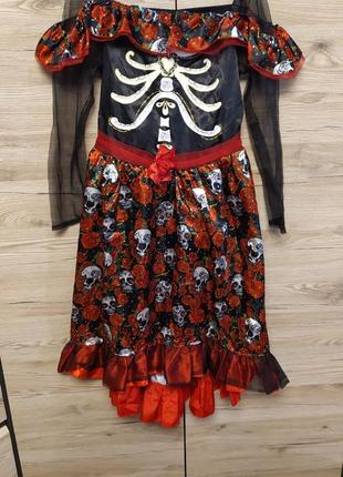 Детское платье ведьма, жена дракулы,жена смерти на 11-12, 13-14 лет на хеллоуин1 фото