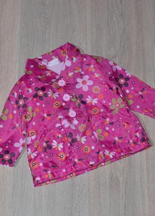 Куртка ветровка cherokee 3-6-9 мес. на флисе курточка цветочки классная яркая витровка тонкая дождевик плащ george next zara hm gap