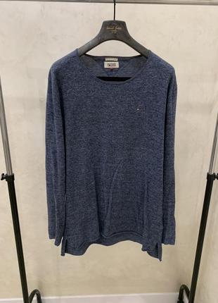 Кофта лонгслів tommy hilfiger синя оверсайз