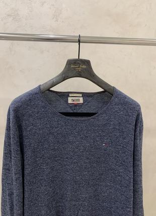 Кофта лонгслів tommy hilfiger синя оверсайз 2