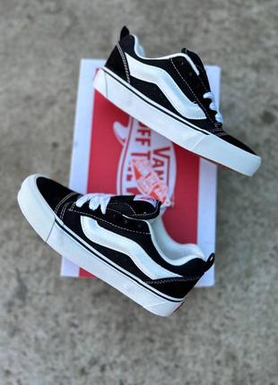 Круті жіночі кеди vans knu skool black white чорно-білі3 фото