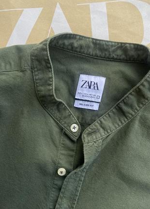 Ляна котонова сорочка zara чоловіча рубашка8 фото