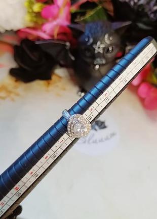 Невероятное серебряное кольцо сердечко в кристалликах 925 пробой6 фото