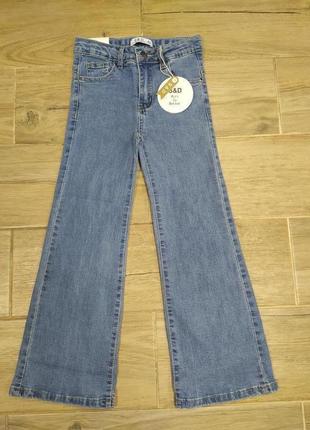 Стильные подростковые джинсы клёш для девочки 134-170р.