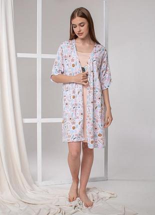 Женский комплект-двойка - светлый цветочный принт