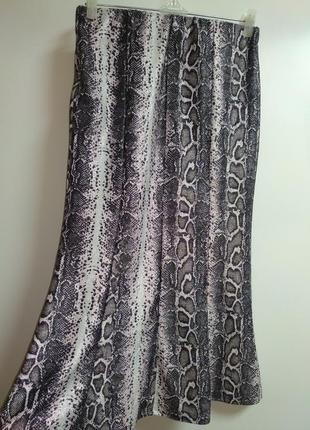 Фирменная юбка в змеиный принт с люрексом на высокую девушку размера m-l8 фото