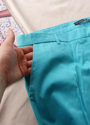 Актуальні блакитні завужені штани брюки бавовна2 фото