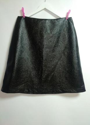 Стильная лаковая виниловая юбка 54-56 размера5 фото