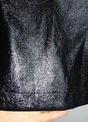Стильная лаковая виниловая юбка 54-56 размера6 фото