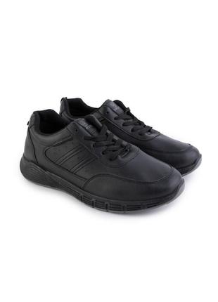 Чоловічі чорні кросівки із еко-шкіри1 фото