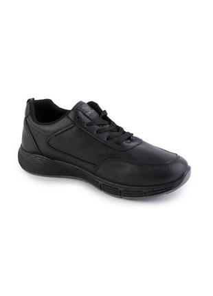 Чоловічі чорні кросівки із еко-шкіри5 фото