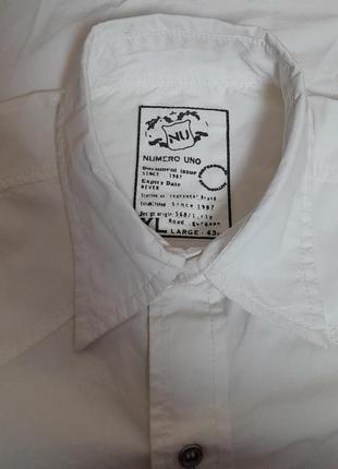 Шикарная поплиновая рубашка белого цвета numero uno revolution с биркой, 💯 оригинал5 фото