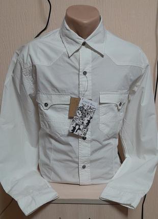 Шикарна поплінова сорочка білого кольору numero uno revolution з биркою, 💯 оригінал1 фото